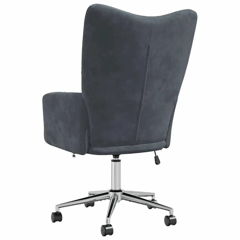 Fauteuil lounge chaise de canapé sur roulettes hauteur réglable design moderne en velours gris foncé DEC026703
