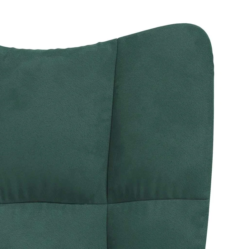 Fauteuil lounge chaise de canapé bureau sur roulettes hauteur réglable design moderne en velours vert foncé DEC026785