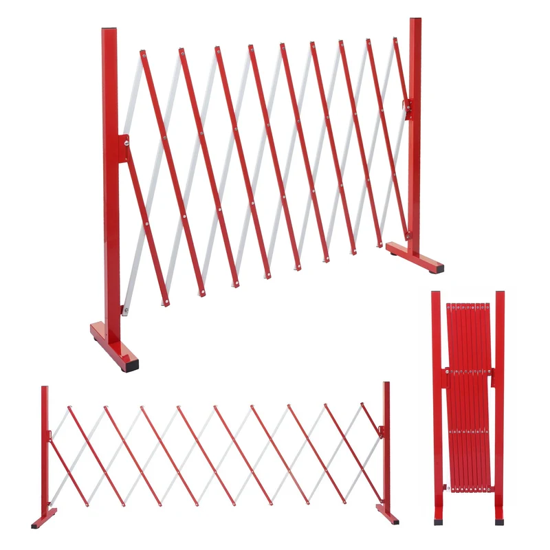 Grille de barrière grille de protection clôture à ciseaux extensible aluminium rouge-blanc hauteur 103 cm 04_0006987