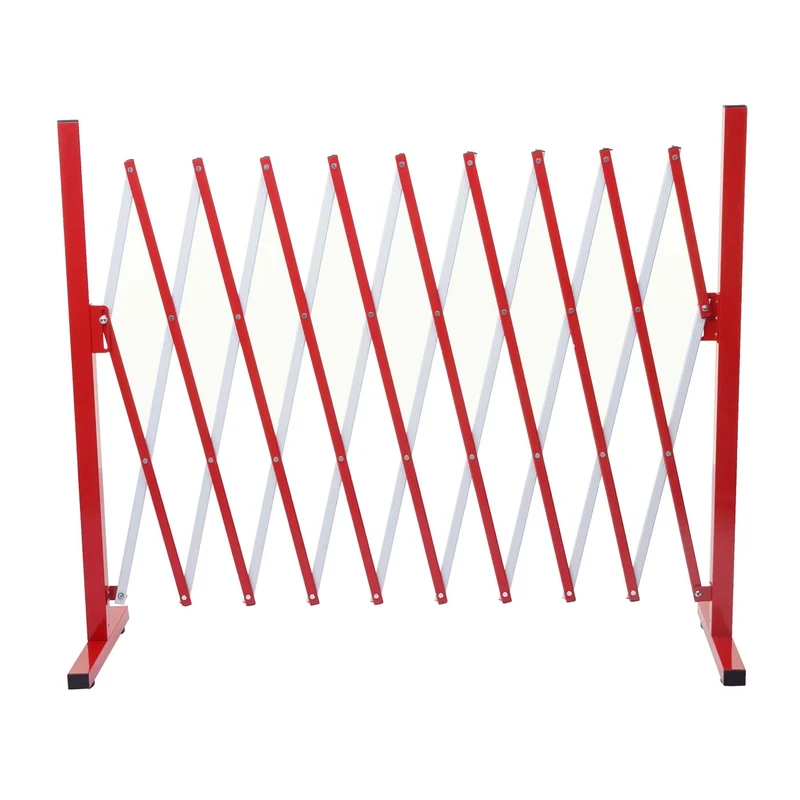 Grille de barrière grille de protection clôture à ciseaux extensible aluminium rouge-blanc hauteur 103 cm 04_0006987