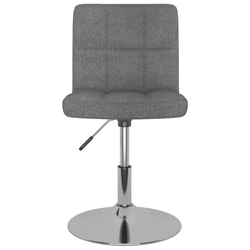 Chaise pivotante de salle à manger hauteur réglable en tissu gris clair et acier chromé DEC025143