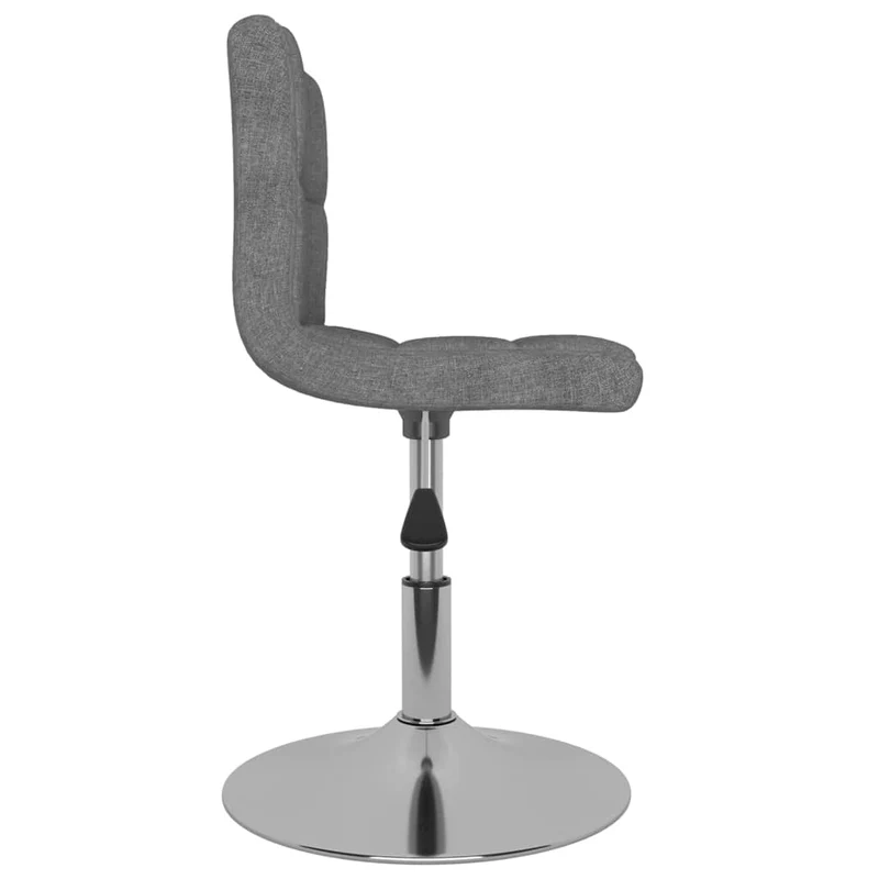 Chaise pivotante de salle à manger hauteur réglable en tissu gris clair et acier chromé DEC025143
