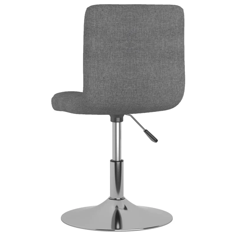 Chaise pivotante de salle à manger hauteur réglable en tissu gris clair et acier chromé DEC025143