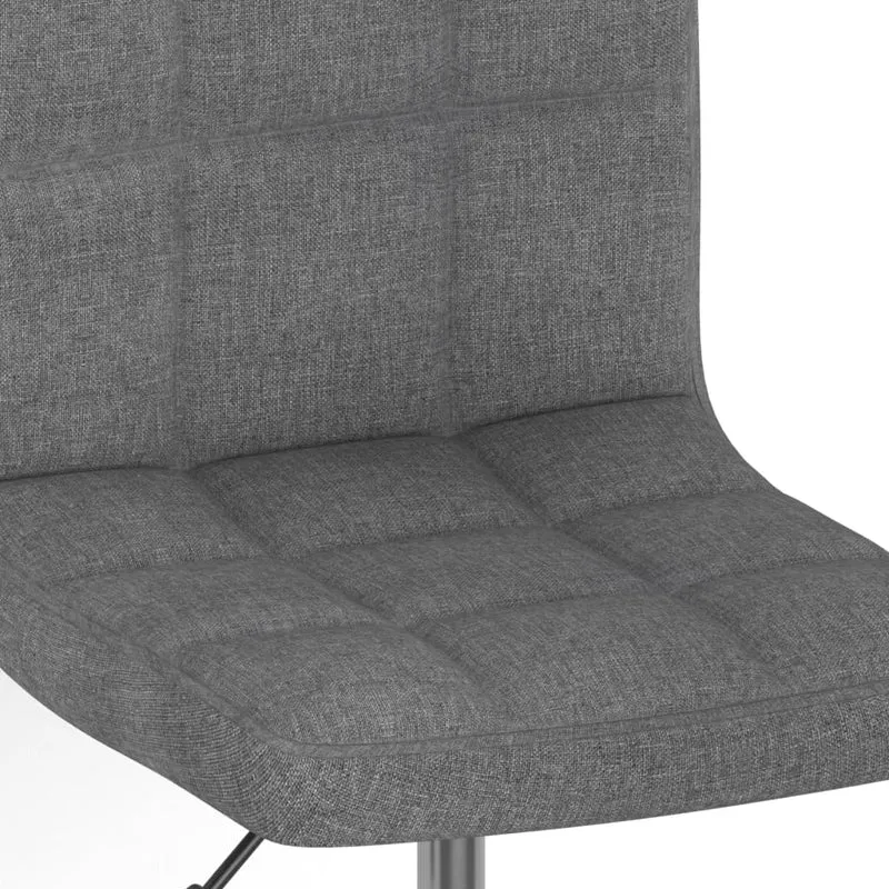 Chaise pivotante de salle à manger hauteur réglable en tissu gris clair et acier chromé DEC025143