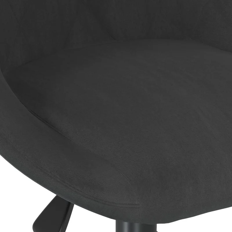Tabouret de travail chaise de bureau sur roulettes hauteur réglable en velours noir cadre en acier noir DEC025119
