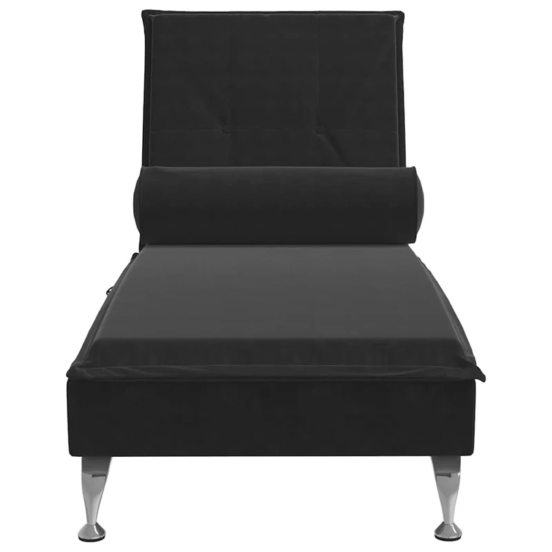 Méridienne chaise longue pour intérieur fonction de vibration avec traversin en velours noir DEC026157
