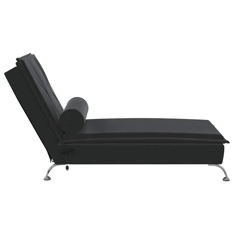 Méridienne chaise longue pour intérieur fonction de vibration avec traversin en velours noir DEC026157