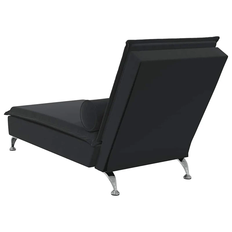 Méridienne chaise longue pour intérieur fonction de vibration avec traversin en velours noir DEC026157