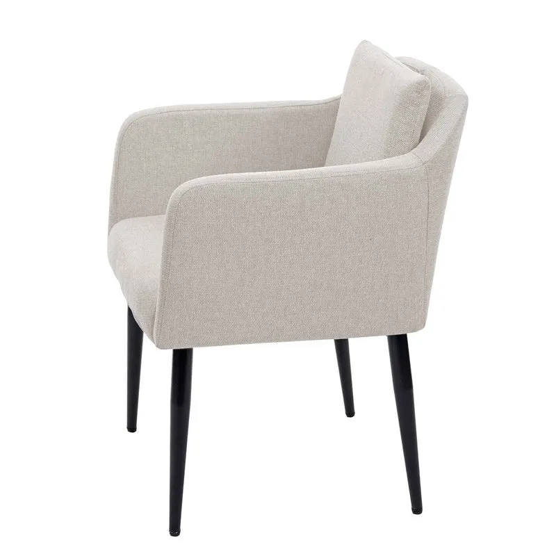 Lot de 6 chaises de salle à manger moderne et confortable en tissu / textile crème 04_0002124