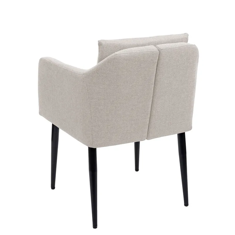 Lot de 6 chaises de salle à manger moderne et confortable en tissu / textile crème 04_0002124
