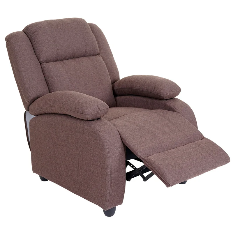 Fauteuil TV relaxation fauteuil lounger repose-pieds réglable en tissu/textile couleur acajou 04_0002011