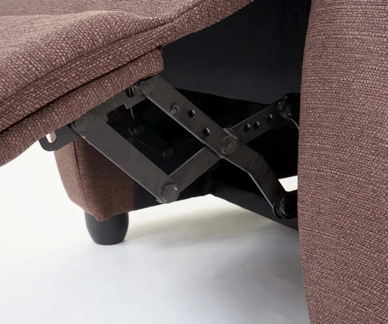 Fauteuil TV relaxation fauteuil lounger repose-pieds réglable en tissu/textile couleur acajou 04_0002011