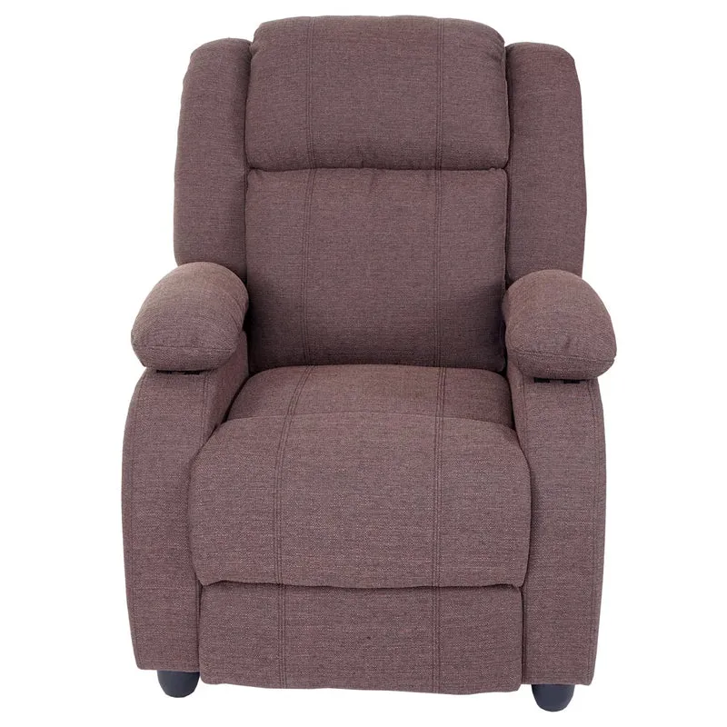 Fauteuil TV relaxation fauteuil lounger repose-pieds réglable en tissu/textile couleur acajou 04_0002011