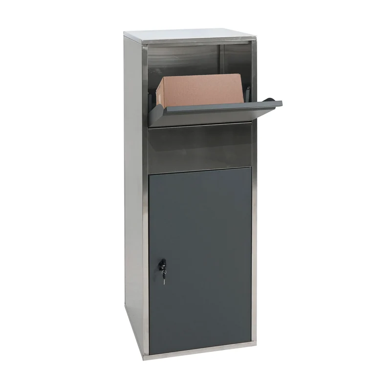 Boîte à colis paquet boîte aux lettres en acier inoxydable anthracite 04_0001378