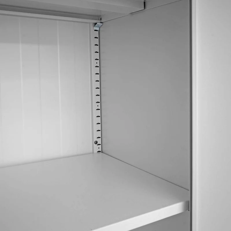 Armoire de bureau meuble polyvalent 2 portes verrouillables en métal gris 185x90x40cm 04_0001479