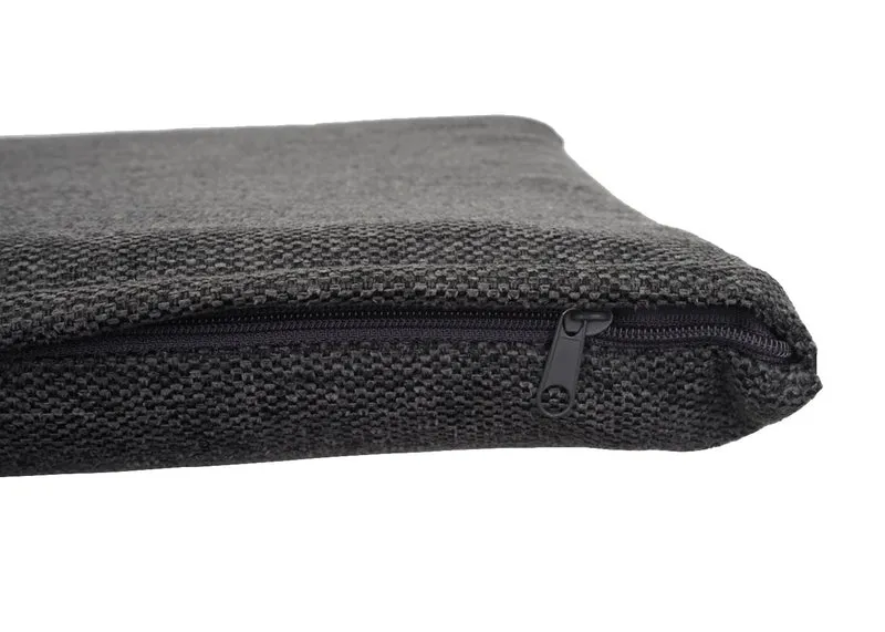 Fauteuil salon chaise de relaxation coins et bords arrondis en tissu/textile gris foncé 04_0003162