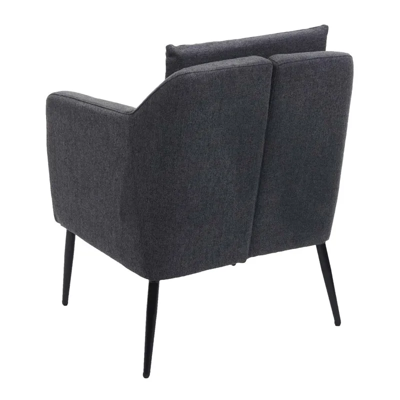 Fauteuil salon chaise de relaxation coins et bords arrondis en tissu/textile gris foncé 04_0003162