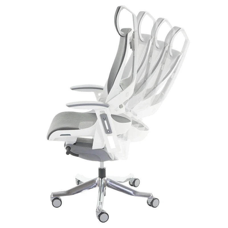 Fauteuil de bureau ergonomique pivotante avec accoudoirs et dossier rembourrage/maille noir-gris 04_0001894