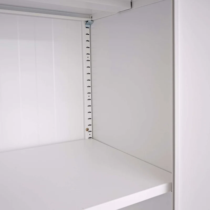 Armoire de bureau étagère de rangement avec 2 portes verrouillables en métal blanc 140x90x40 cm 04_0001472