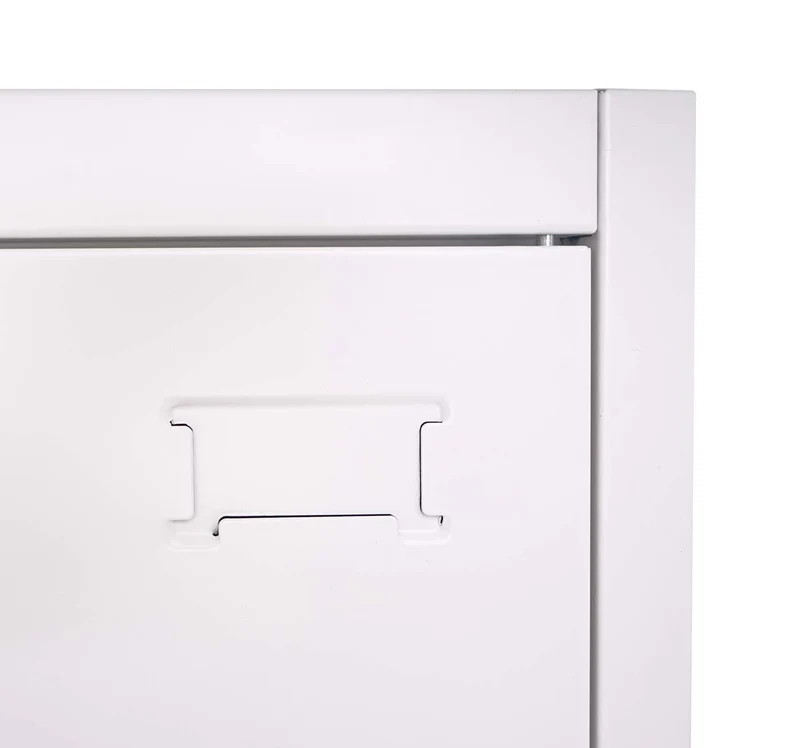Armoire de bureau étagère de rangement avec 2 portes verrouillables en métal blanc 140x90x40 cm 04_0001472