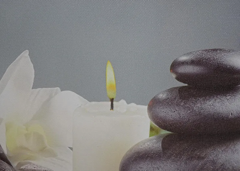 Lot de 2 tableaux LED lumineux tableau mural 40x60 cm minuterie Bouddha + bougies 04_0000452