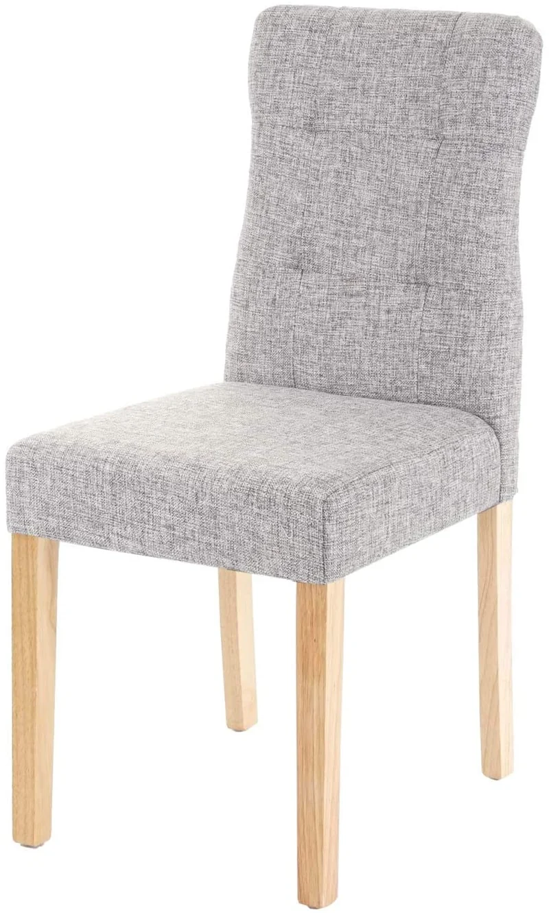 Lot de 6 chaises de salle à manger en tissu gris pieds en bois clair CDS04645