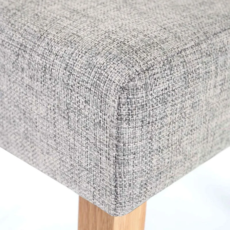 Lot de 6 chaises de salle à manger en tissu gris pieds en bois clair CDS04645