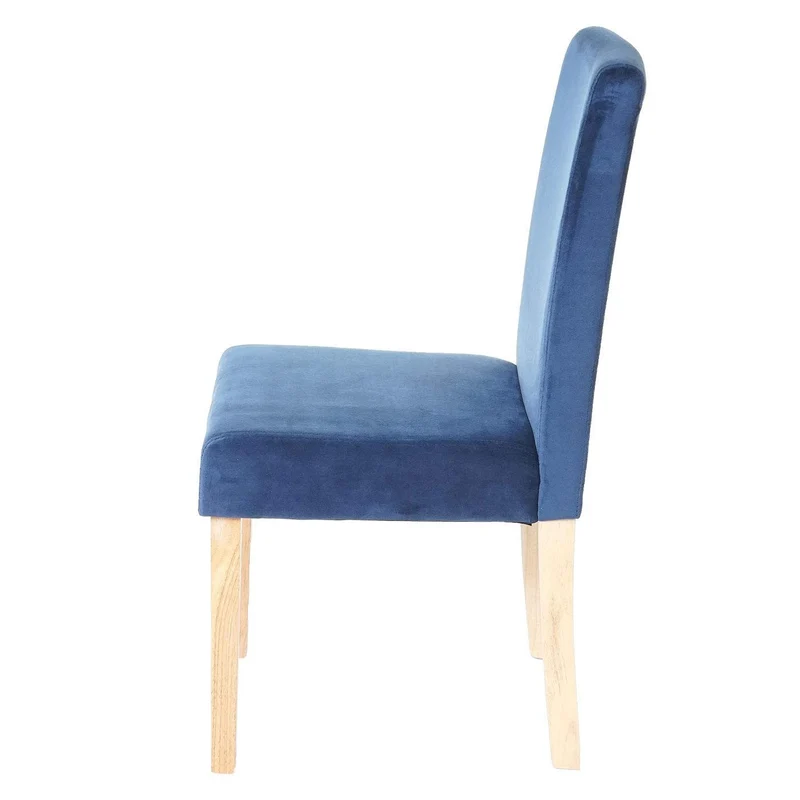 Lot de 4 chaises de salle à manger / cuisine en tissu velours bleu pétrole CDS04511