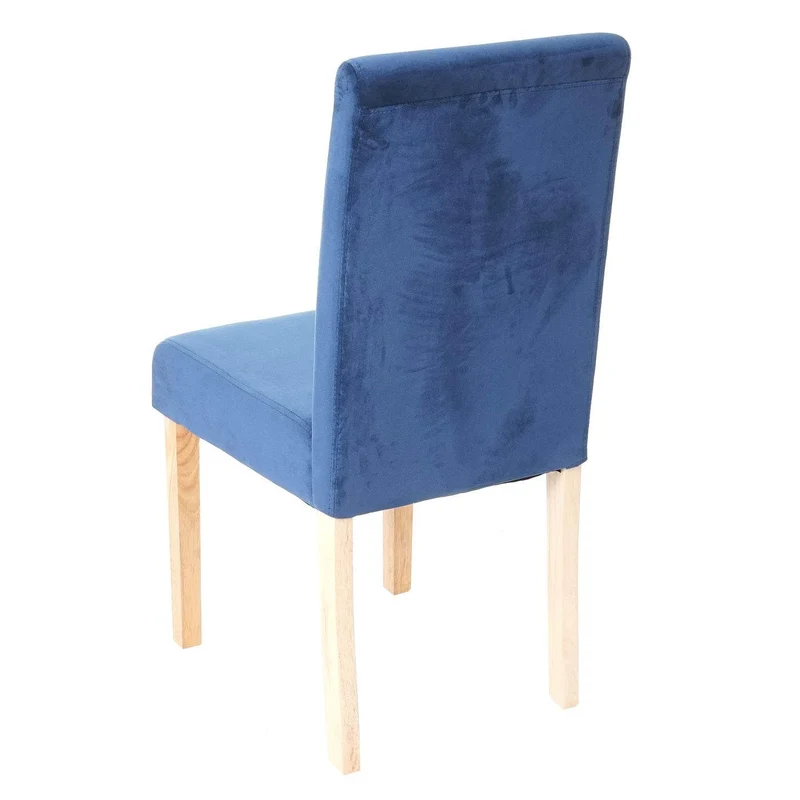 Lot de 4 chaises de salle à manger / cuisine en tissu velours bleu pétrole CDS04511