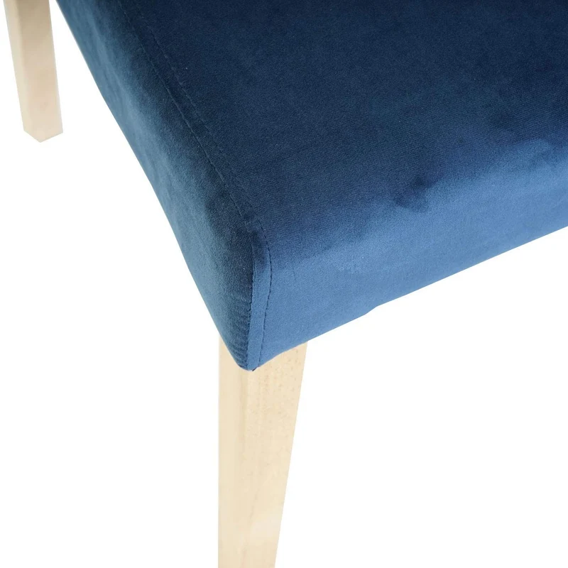 Lot de 4 chaises de salle à manger / cuisine en tissu velours bleu pétrole CDS04511