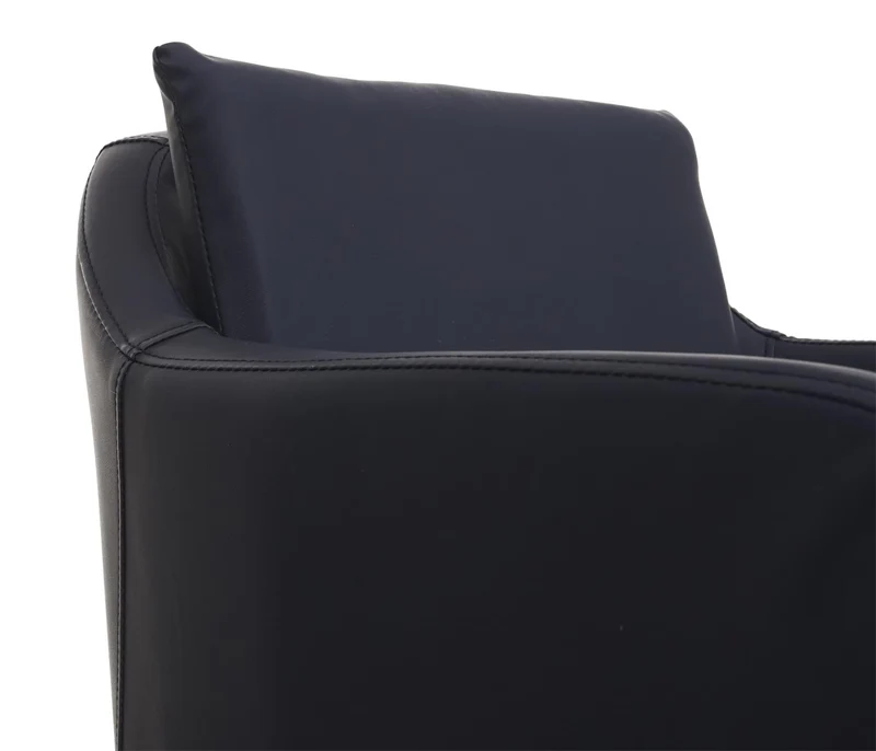 Tabouret de bar chaise haute comptoir avec repose-pieds en métal assise en synthétique noir design moderne 04_0001206
