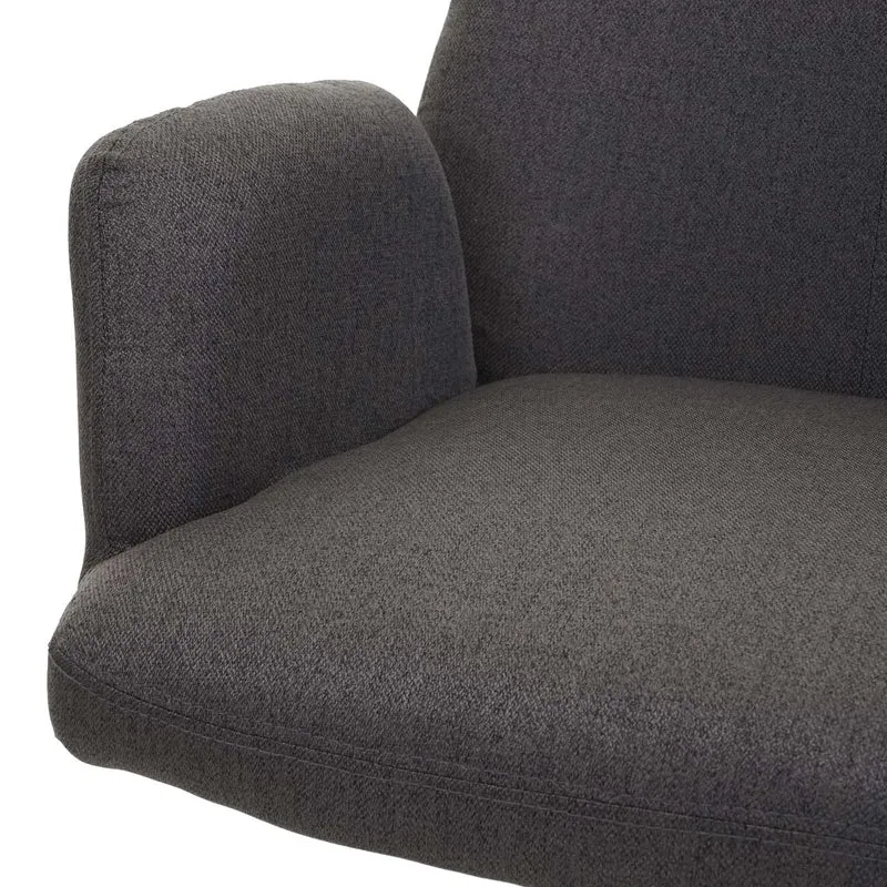 Chaise de salle à manger fauteuil de bureau en tissu gris-brun en acier design pivotant rétro et moderne 04_0002272