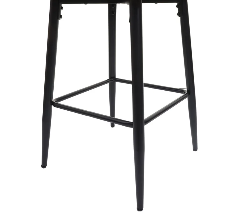 Tabouret de bar chaise haute comptoir avec repose-pieds en métal assise en synthétique taupe design moderne 04_0005293
