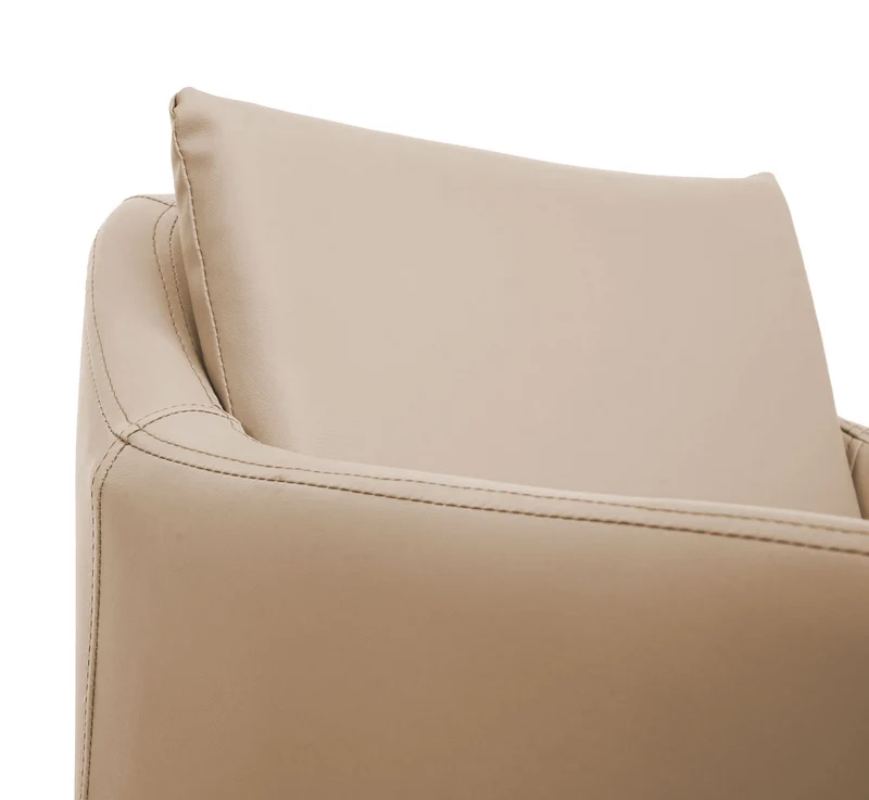 Tabouret de bar chaise haute comptoir avec repose-pieds en métal assise en synthétique taupe design moderne 04_0005293