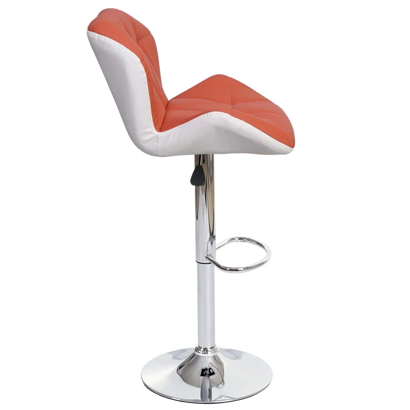 Tabouret de bar chaise de comptoir hauteur réglable en synthétique terracotta cadre en acier chromé 04_0005262