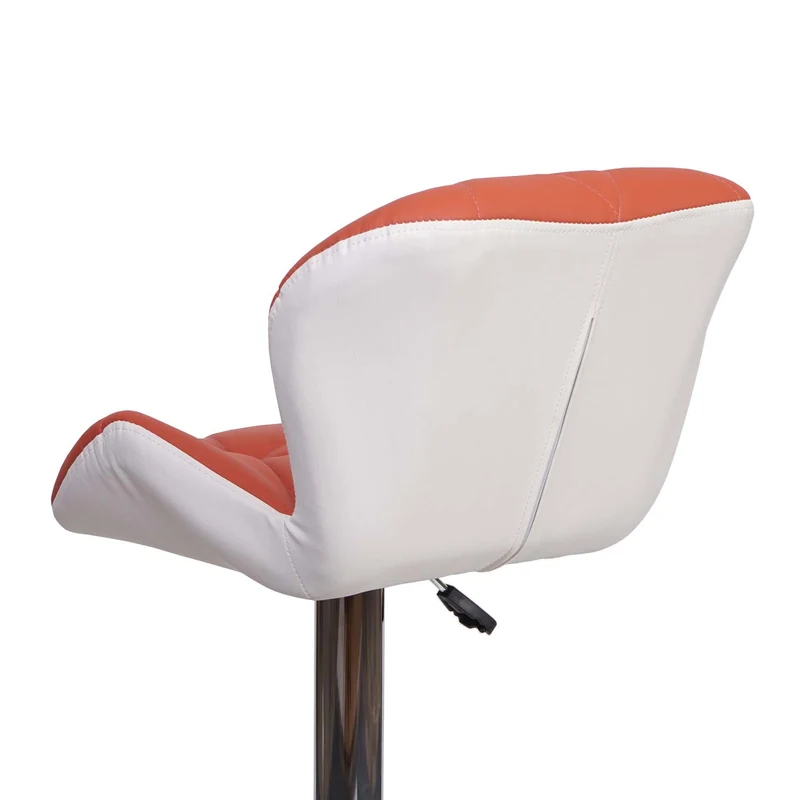 Tabouret de bar chaise de comptoir hauteur réglable en synthétique terracotta cadre en acier chromé 04_0005262