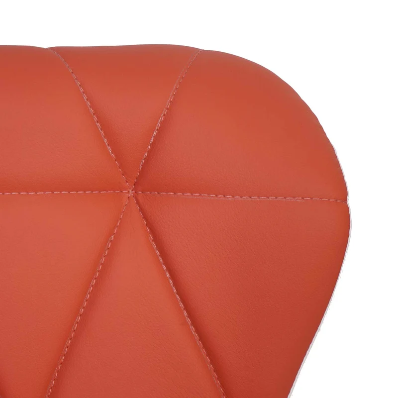 Tabouret de bar chaise de comptoir hauteur réglable en synthétique terracotta cadre en acier chromé 04_0005262