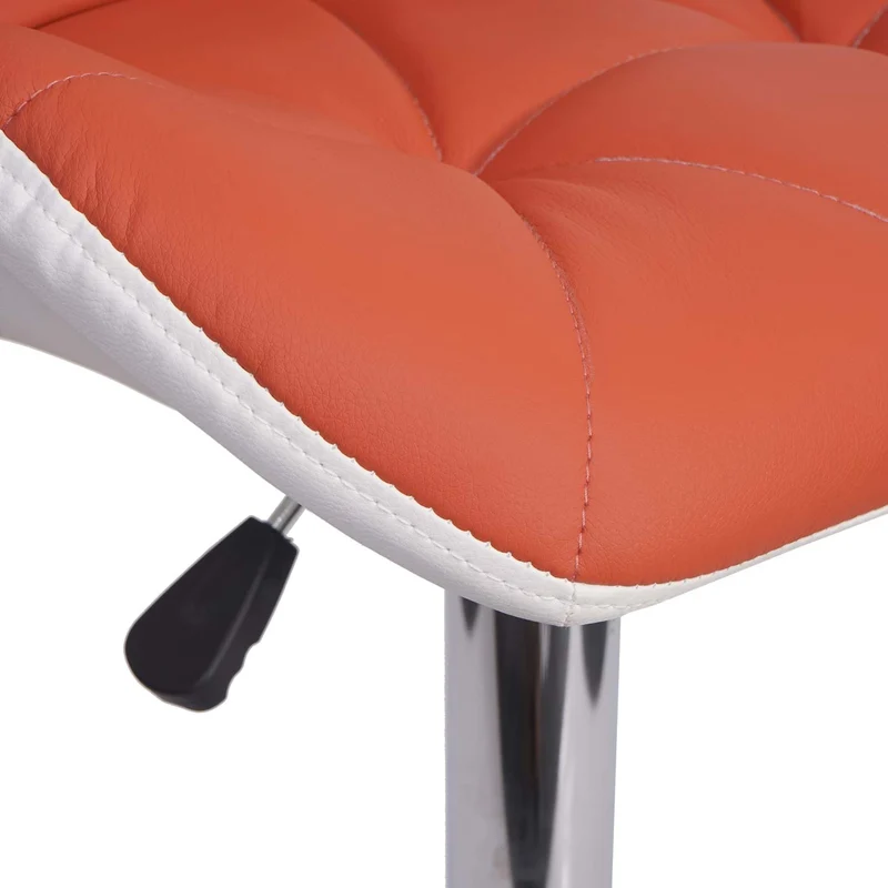 Tabouret de bar chaise de comptoir hauteur réglable en synthétique terracotta cadre en acier chromé 04_0005262