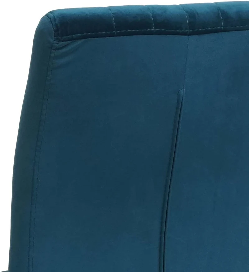 Lot de 2 chaises de salle à manger chaise de conférence en acier inoxydable brossé velours bleu turquoise CDS04485