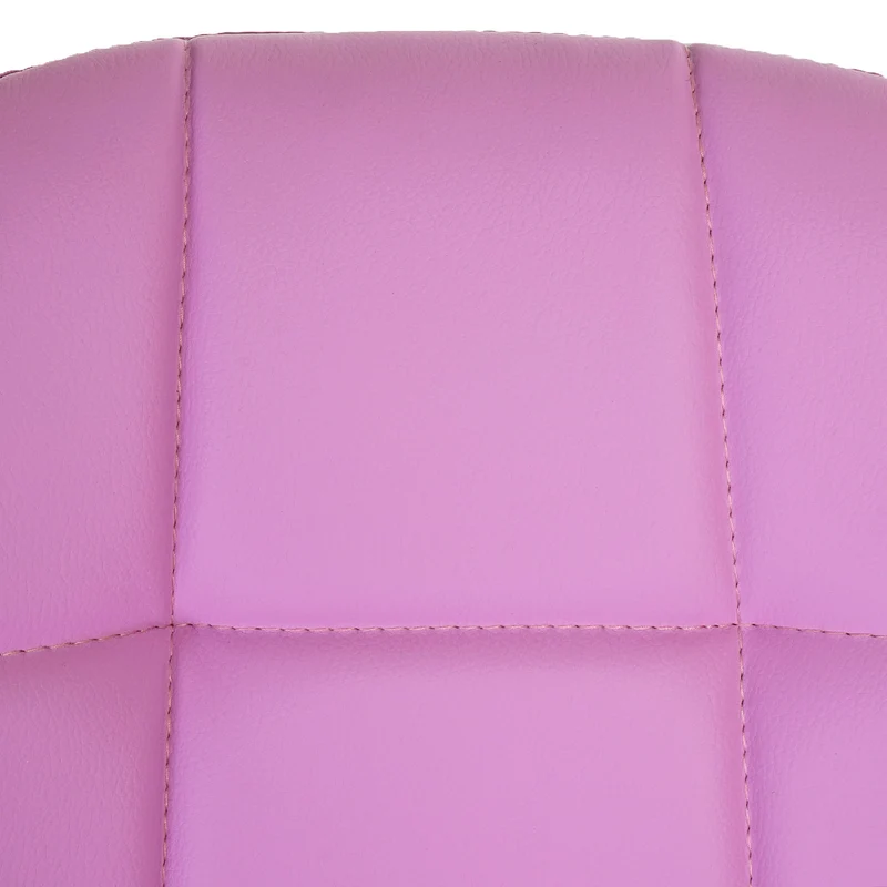 Chaise de bureau pivotante tabouret sur roulettes en synthétique rose 04_0002032