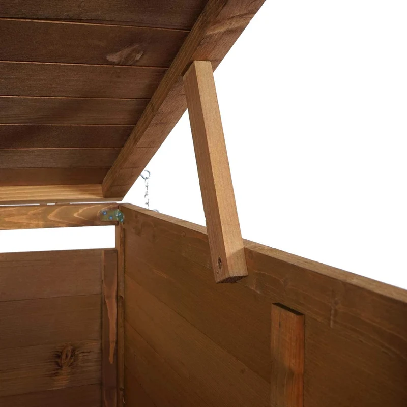 Abri de poubelles extérieur conteneurs à ordures avec couvercle jusqu'à 6 bacs 120x75x96 en bois certifié FSC marron 04_0005620