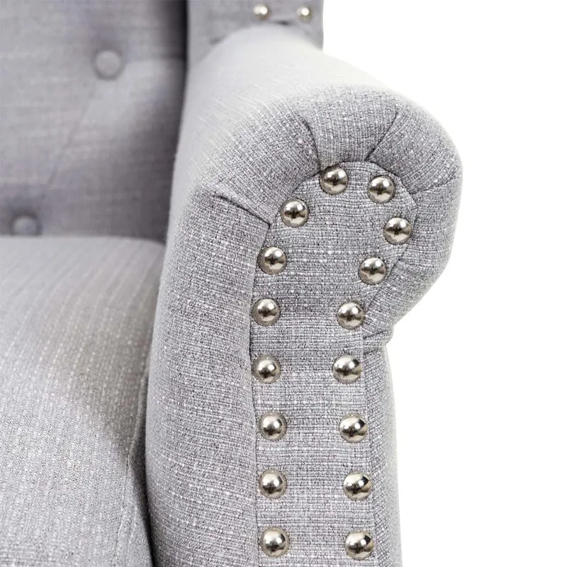 Fauteuil chesterfield fauteuil relaxation fauteuil club tissu/textile gris 04_0003085