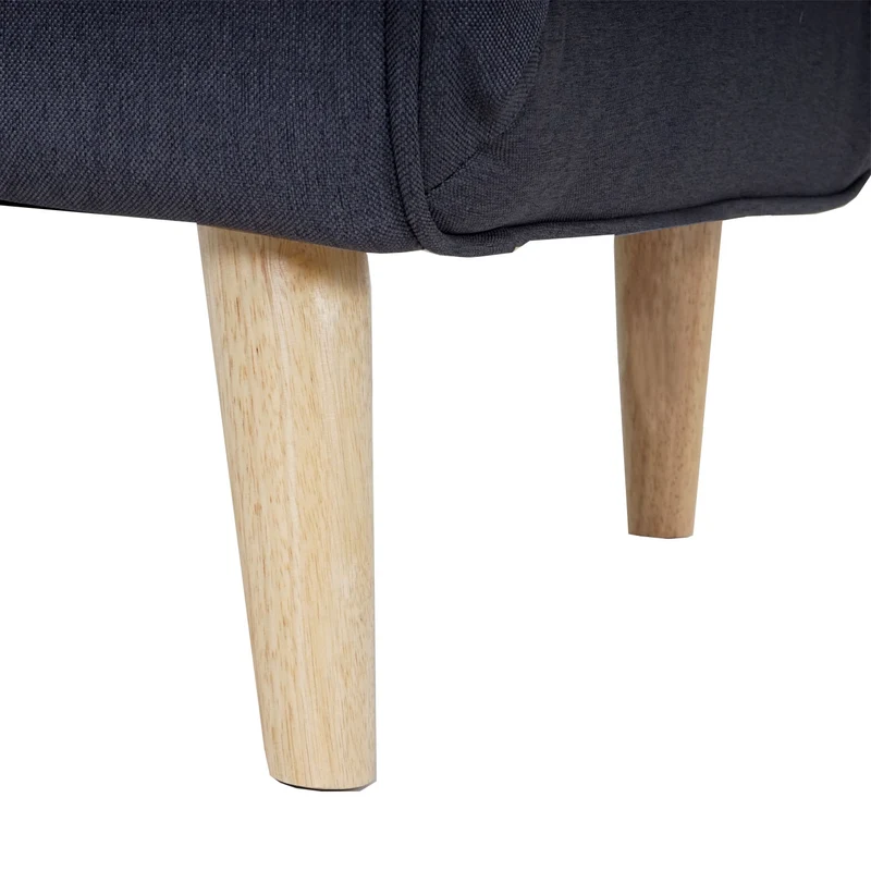 Canapé-lit fauteuil de couchage une personne fonctionnel relaxation pliant en tissu gris foncé 04_0003094