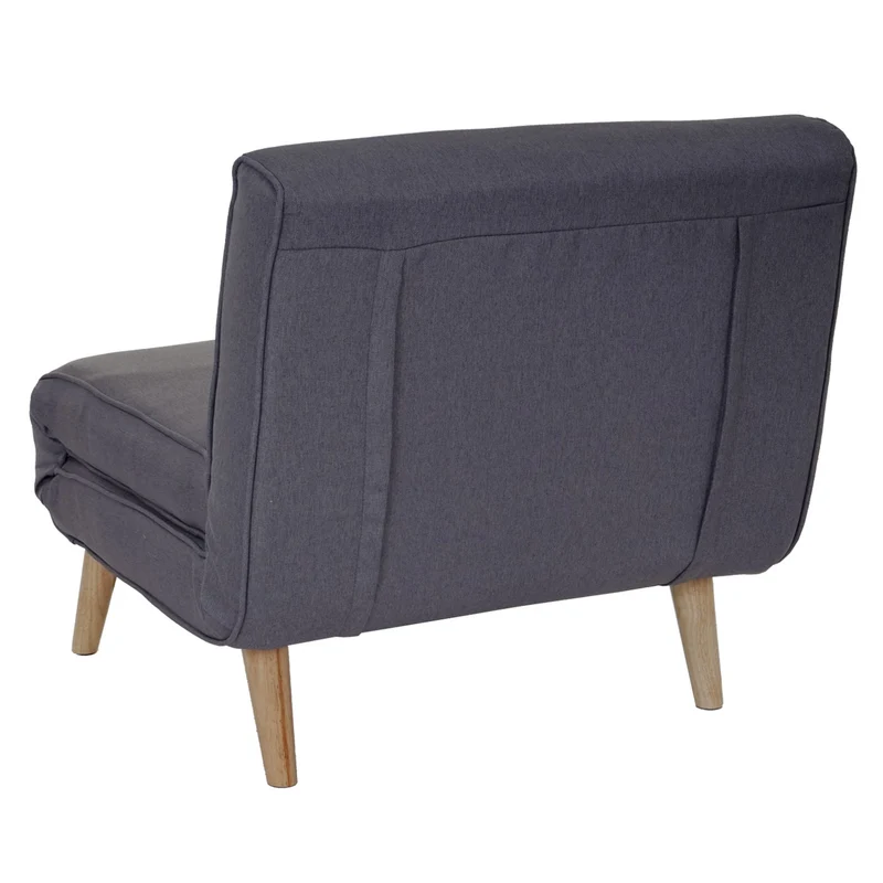 Canapé-lit fauteuil de couchage une personne fonctionnel relaxation pliant en tissu gris foncé 04_0003094