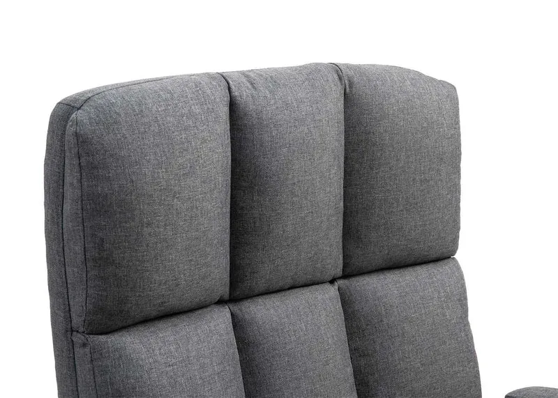 Chaise de bureau pivotante réglable en hauteur en tissu gris foncé forme ergonomique 04_0001875