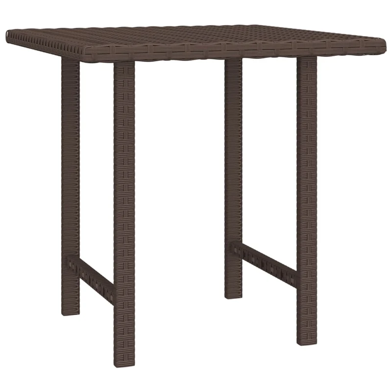 Lot de 3 tables d'appoint pour intérieur ou extérieur en résine tressée marron et acier DEC032668