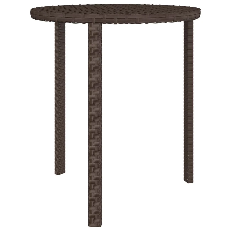 Lot de 3 tables d'appoint pour intérieur ou extérieur en résine tressée marron et acier DEC032668