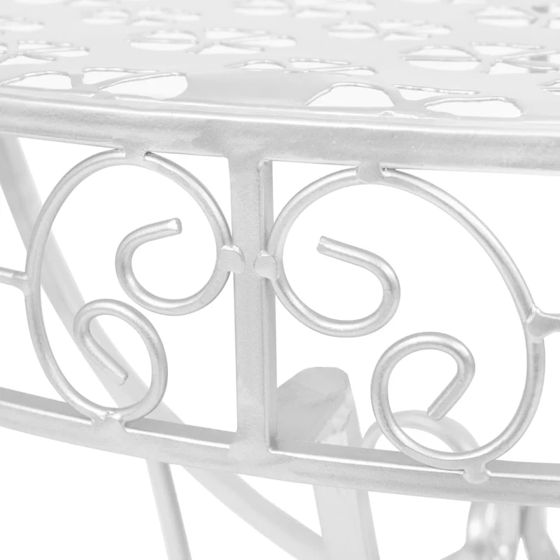 Table d'appoint plateau demi-rond 72 x 36 x 74 cm en métal argenté DEC032547