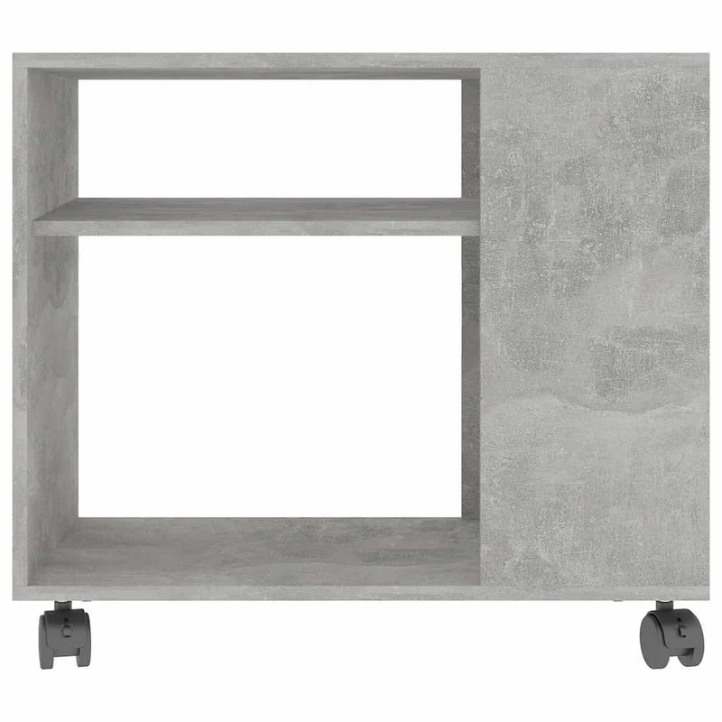 Table d'appoint meuble de salon sur roulettes 70 x 35 x 55 cm bois d'ingénierie couleur gris béton DEC032462