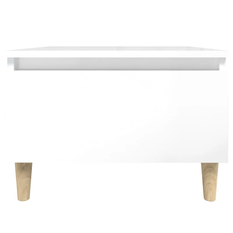 Table d'appoint meuble de salon bout de canapé avec tiroir 50 x 46 x 35 cm bois d'ingénierie blanc brilliant DEC032367